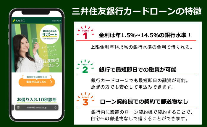 三井住友銀行カードローンの特徴画像