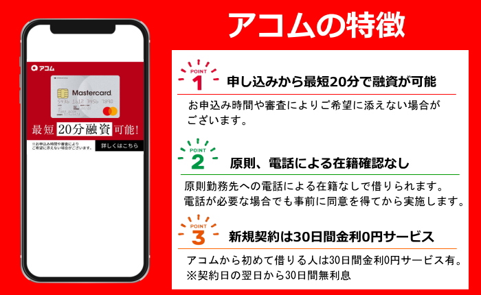 アコムの特徴画像